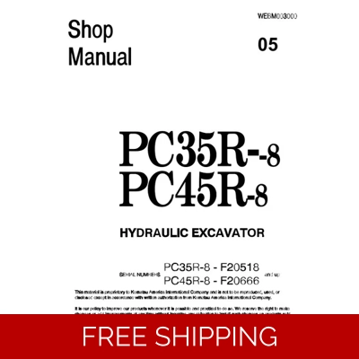 KOMATSU PC35R-8 PC45R-8 EXCAVATOR WORKSHOP MANUAL KOMATSU PC35R-8 PC45R-8 EXCAVATOR WORKSHOP MANUAL